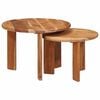 vidaXL Nesting-Couchtische 2 Stk. Braun &Oslash; 50 x 40 cm Massivholz Akazie
