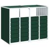 vidaXL M&uuml;lltonnenbox f&uuml;r 2 Tonnen Gr&uuml;n 144x81x113 cm Stahl