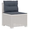 vidaXL 1-Sitzer Garten-Sofa mit Kissen Rattan-Look PP Wei&szlig;