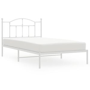 vidaXL Bettgestell mit Kopfteil Metall Wei&szlig; 107x203 cm