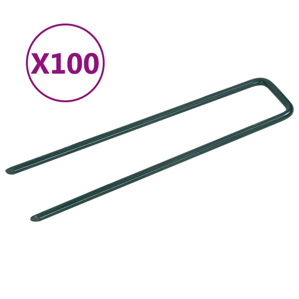 vidaXL N&auml;gel f&uuml;r Kunstrasen 100 Stk. U-Form Eisen