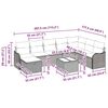 vidaXL Sofa Set mit Kissen 9 pcs Beige und Creme Poly-Rattan