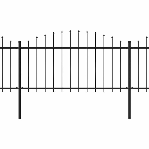 vidaXL Gartenzaun mit Speerspitze Stahl 714,5 x 150 cm Schwarz