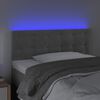 vidaXL LED-Kopfteil Hellgrau 100x5x78/88 cm Samt