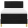 vidaXL Boxspringbett mit Kissen mit Kopfteil Schwarz 90 x 200 cm Stoff