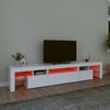 vidaXL TV-Schrank mit LED-Leuchten Wei&szlig; 215x36,5x40 cm