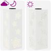 vidaXL Solar LED Weg Licht 2 pcs Wei&szlig; Kalt gewalzter Stahl