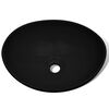 vidaXL Keramik Waschbecken 40 x 33 cm Schwarz