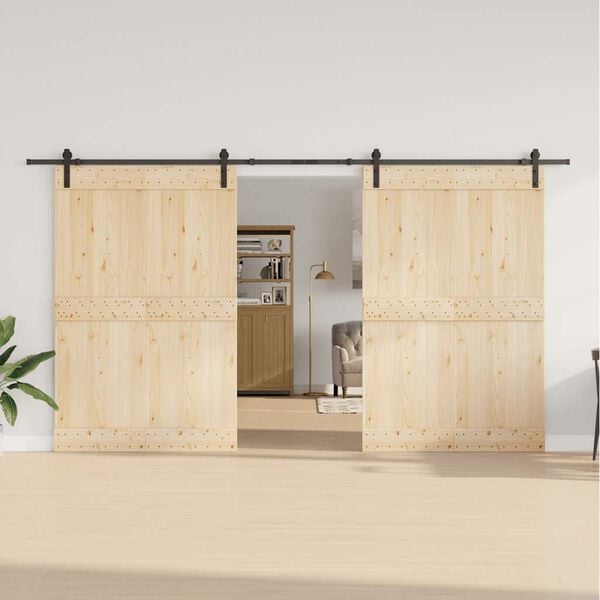 vidaXL Schiebet&uuml;rbeschlag-Set 400 cm Stahl Schwarz