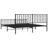 vidaXL Bettgestell mit Kopf- und Fu&szlig;teil Metall Schwarz 183x213 cm