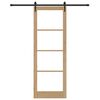 vidaXL Schiebet&uuml;r Nat&uuml;rlich und Schwarz 83 x 232 cm