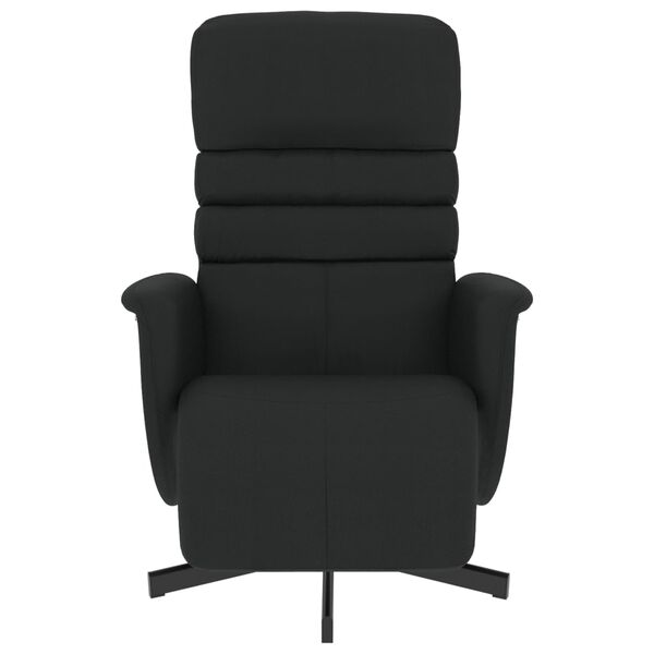 vidaXL Relaxsessel mit Fu&szlig;teil Schwarz Kunstleder