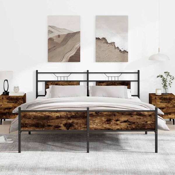 vidaXL Metallbett ohne Matratze R&auml;uchereiche 183x213 cm