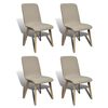 vidaXL Esszimmerst&uuml;hle 4 Stk. Beige Stoff und Massivholz Eiche