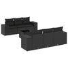 vidaXL 7-tlg. Garten-Sofagarnitur mit Kissen Schwarz Poly Rattan