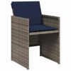 vidaXL Garten Essgruppe mit Kissen 9 pcs Grau Poly-Rattan