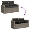 vidaXL 4-tlg. Garten-Sofagarnitur mit Kissen Grau Poly Rattan