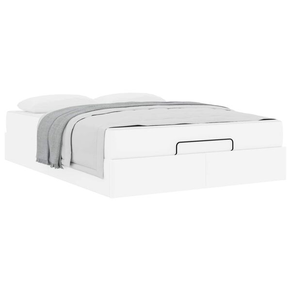 vidaXL Bettgestell mit Matratze mit Matratze 2 pcs Wei&szlig; PVC