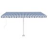 vidaXL Markise Manuell Einziehbar mit LED 400x300 cm Blau Wei&szlig;