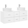 vidaXL Badezimmerm&ouml;bel-Set 3 stk. Wei&szlig; 129 x 44,5 x 80 cm