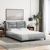 vidaXL Bett mit Matratze "Hvar" Hellgrau 120x200 cm Stoff