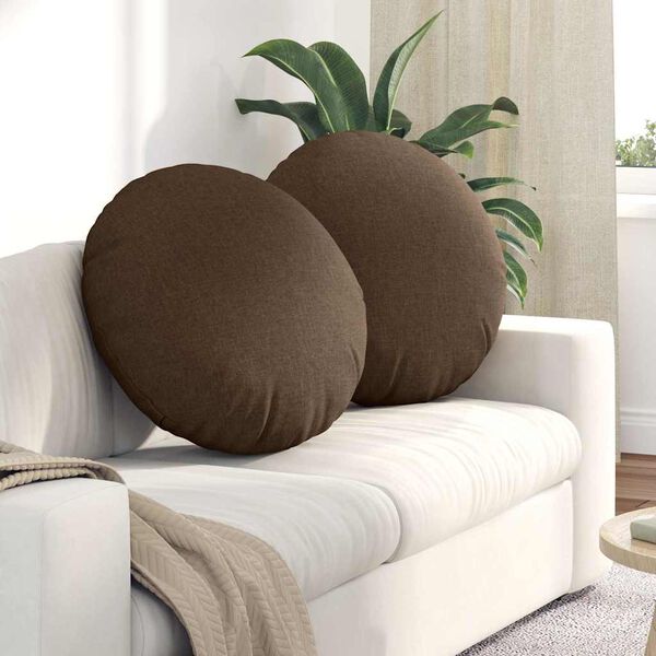 vidaXL Sitzkissen 2 pcs Braun &Oslash;80 x 29 cm Stoff