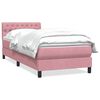 vidaXL Boxspringbett mit Matratze Rosa 100x220 cm Samt