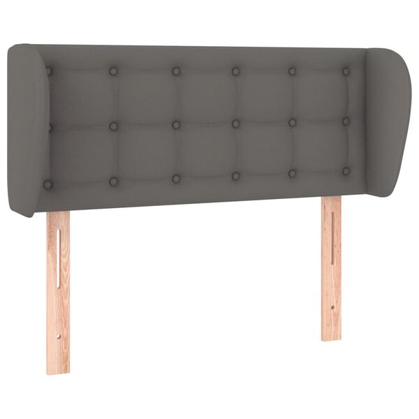 vidaXL Kopfteil mit Ohren Grau 103x23x78/88 cm Kunstleder