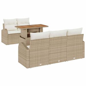 vidaXL Garten-Sofa-Set 6 stk. Beige und Creme