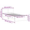 vidaXL Bettgestell mit Kopfteil und LED-Leuchten Braun Eiche 100x200cm