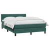 vidaXL Boxspringbett mit Matratze Dunkelgr&uuml;n 140x210 cm Samt
