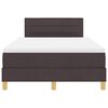 vidaXL LED Boxspringbett mit Matratze Dunkelbraun 120 x 190 cm Stoff