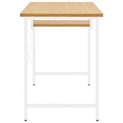 vidaXL Computertisch Weiß und Eiche Hell 105x55x72 cm MDF und Metall