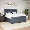 vidaXL Boxspringbett mit Matratze Dunkelgrau 180x200 cm Samt