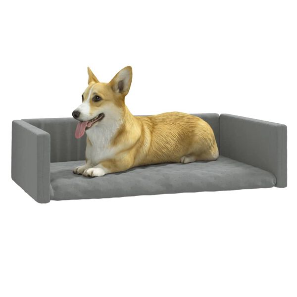 vidaXL Kofferraum-Hundebett Hellgrau 90x60 cm Leinenoptik