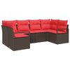 vidaXL Sofa Set 6 stk. Braun [Synthetisch]: Poly Rattan