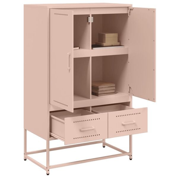 vidaXL Highboard Rosa 68x39x111,5 cm Kaltgewalzter Stahl
