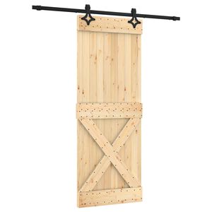 vidaXL Schiebet&uuml;r 80 x 210 cm Massivkiefer (Unbehandelt)