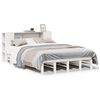 vidaXL Massivholzbett mit Regal ohne Matratze Wei&szlig; 140x200 cm