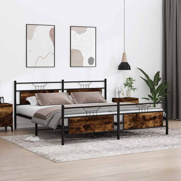 vidaXL Metallbett ohne Matratze R&auml;uchereiche 200x200 cm
