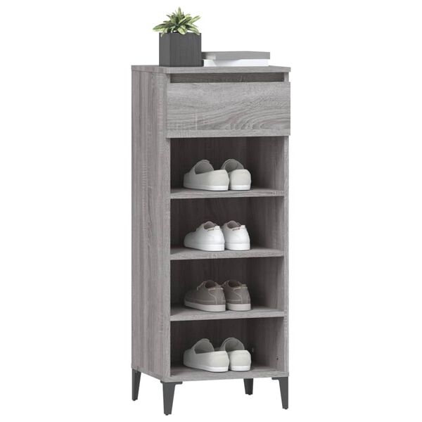 vidaXL Schuhregal Grau Sonoma 40x36x105 cm Holzwerkstoff