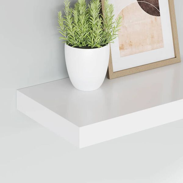 vidaXL Schweberegale 4 Stk. Wei&szlig; 40x23x3,8 cm MDF