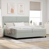 vidaXL Boxspringbett mit Matratze Hellgrau 200 x 200 cm Stoff