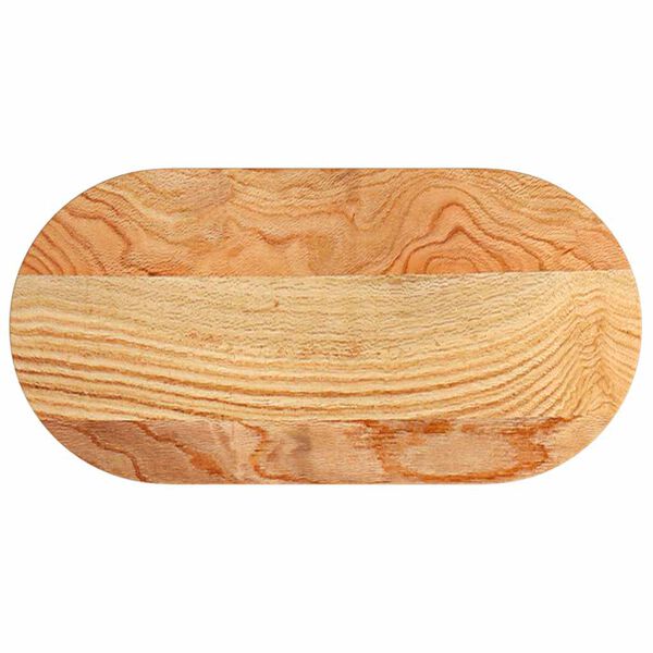 vidaXL Tischplatte Hellbraun 80x40x4 cm Massivholz Eiche Oval