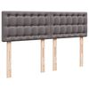 vidaXL Boxspringbett mit Matratze Grau 140x190 cm Kunstleder