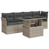 vidaXL 5-tlg. Garten-Sofagarnitur mit Kissen Hellgrau Poly Rattan