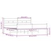vidaXL Metallbett ohne Matratze Sonoma-Eiche 180x200 cm