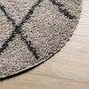 vidaXL Shaggy-Teppich PAMPLONA Hochflor Modern Beige Anthrazit Ø 160cm