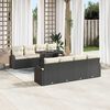 vidaXL Garten-Sofa-Set mit Kissen 7 pcs Schwarz Poly Rattan