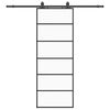 vidaXL Schiebet&uuml;r mit Beschlag Schwarz 76x205 cm ESG-Glas